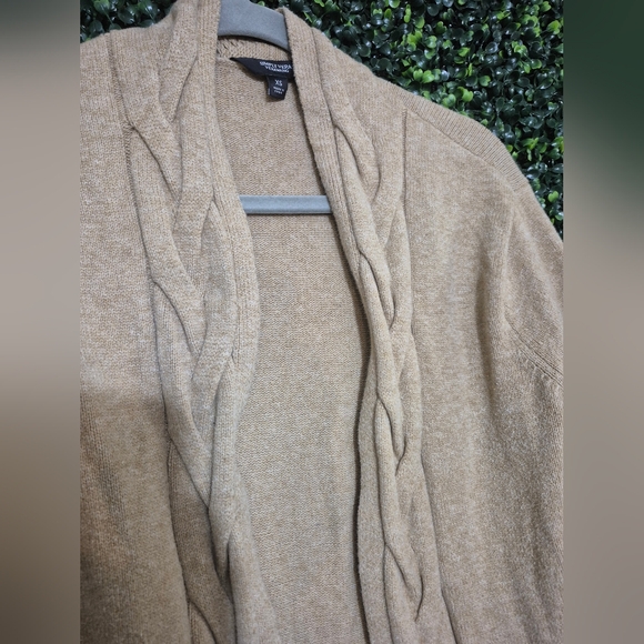 Simply Vera Vera Wang Tan Cable Knit Cardigan - Picture 2 of 4